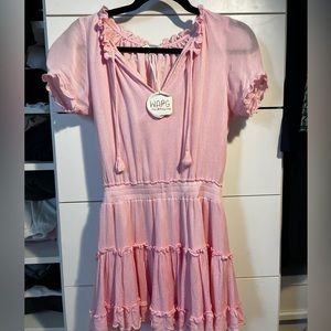 WAPG pink mini smocked dress